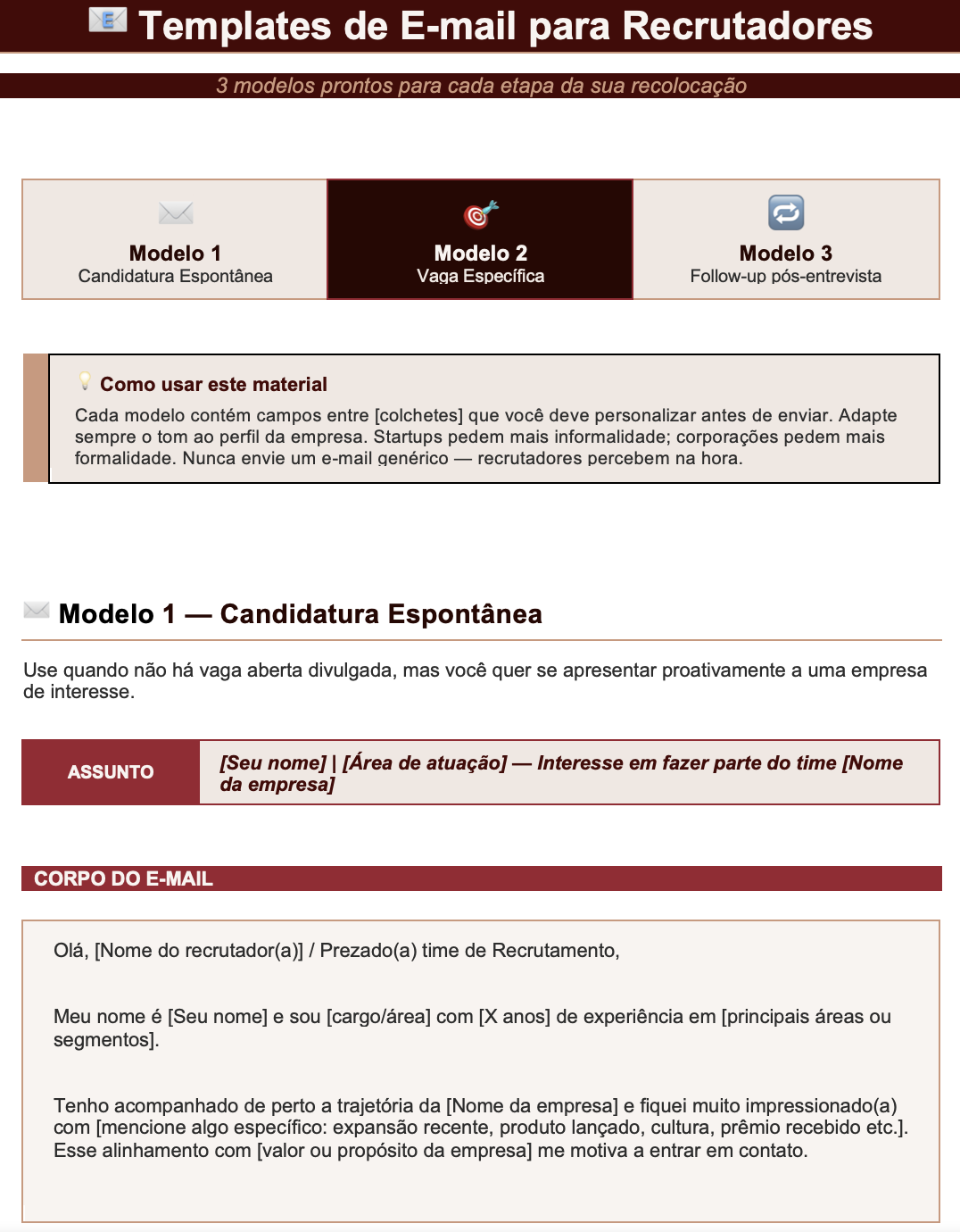 Templates de E-mail para Recrutadores